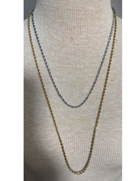 Source Unknown Jewelry - Gold-Toned and Silver-Toned Rope Chain Necklace Bundle - Fashion Jewelry
